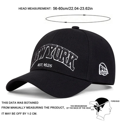 Unisex NewYork Letter Embroidery Baseball Caps Spring and Autumn Outdoor Adjustable Casual Hats Sunscreen Hat Sports Golf Cap