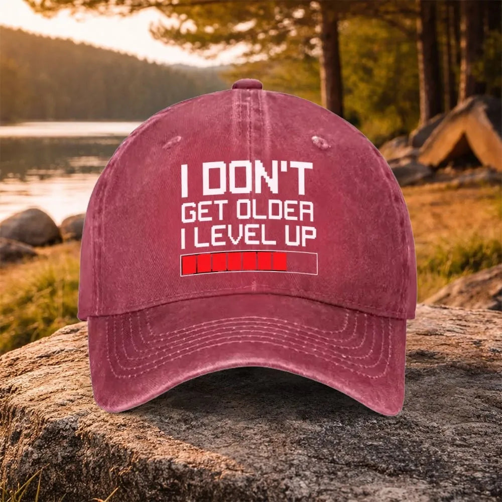 Cappellino da baseball per il compleanno "Gamer Level Up", in cotone lavato, regolabile, stile trucker da esterno