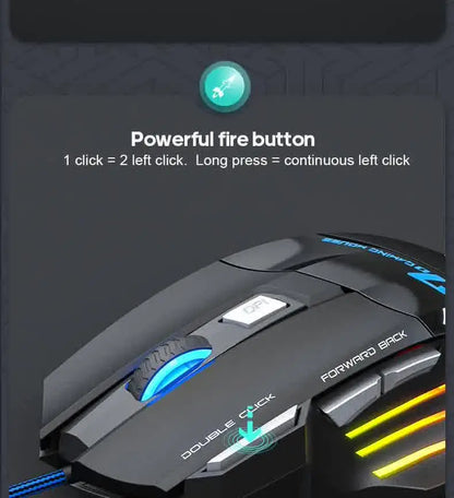 IMICE X7 Optical Gaming Mouse, Wired RGB Gaming Mouse with Adjustable DPI, Ergonomic Anti-Slip Design, 7 Programmable Buttons for PC & Laptop