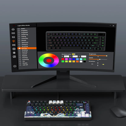 Womier Wired Mechanical Gaming Keyboard with OLED Display, Hot-Swappable RGB Keyboard, PBT Pudding Keycaps, 81-Key USB-C Mechanical Keyboard for PC & Laptop