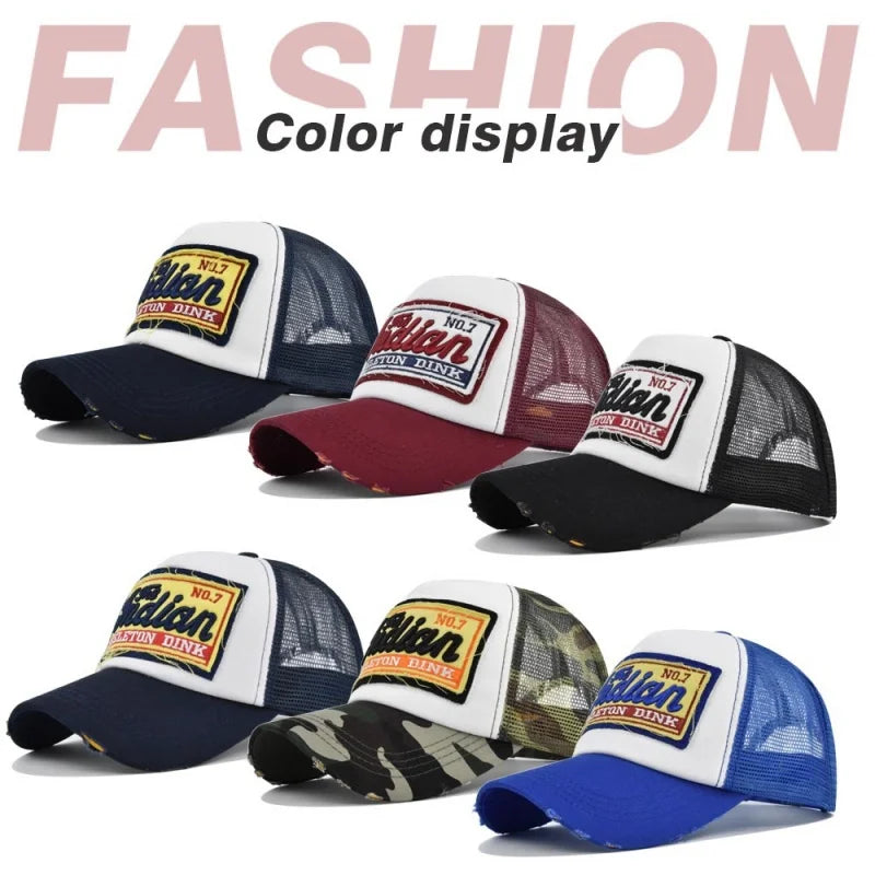 Streetwear Letter Embroidery Mesh Dad Baseball Cap Fashion Snapback Hip Hop Outdoor Y2K Trucker Hats Gorras F2719 for Women Men