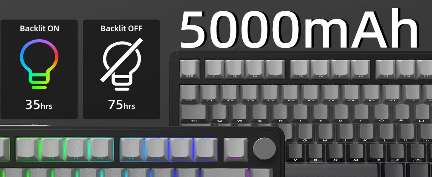 ATTACK SHARK X85 Tri-Mode-Gasket 75% mechanische Tastatur mit CNC-Drehknopf, 5-lagiger Dämpfung, Hot-Swap-Funktion, RGB-Hintergrundbeleuchtung, NKRO