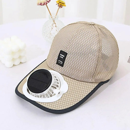 Breathable Sunhat with Solar Fan Sun Block Baseball Hat with Solar Fan USB Charging Fan Outdoor Sunhats Sunscreen Sunshade Hats