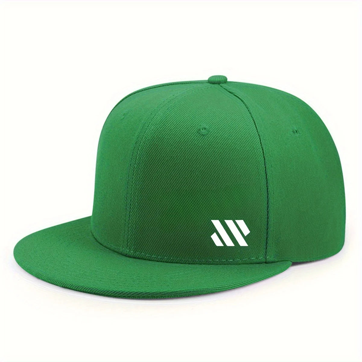 Baseballkasket med hvidt logo – unisex, justerbar, åndbar kasket med flad skygge – letvægtskasket til udendørs brug og rejser – hovedbeklædning