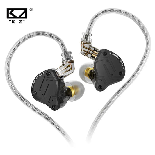 Auriculares intrauditivos con cable KZ ZS10 Pro X HiFi con graves de monitorización, cable desmontable y micrófono