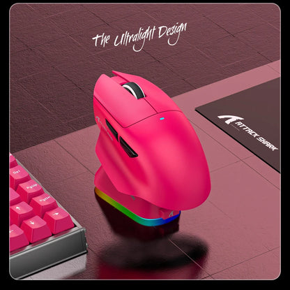 ATTACK SHARK V6 Wireless Gaming Mouse, Superlight RGB Gaming Mouse with Magnetic Charging Dock, PAW3311 Sensor, Tri-Mode Bluetooth Gaming Mouse