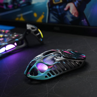 GravaStar Mercury X Pro trådlös gamingmus med tri-mode, 8K-mottagare, lätt magnesiumlegering, lång batteritid, RGB-gaming