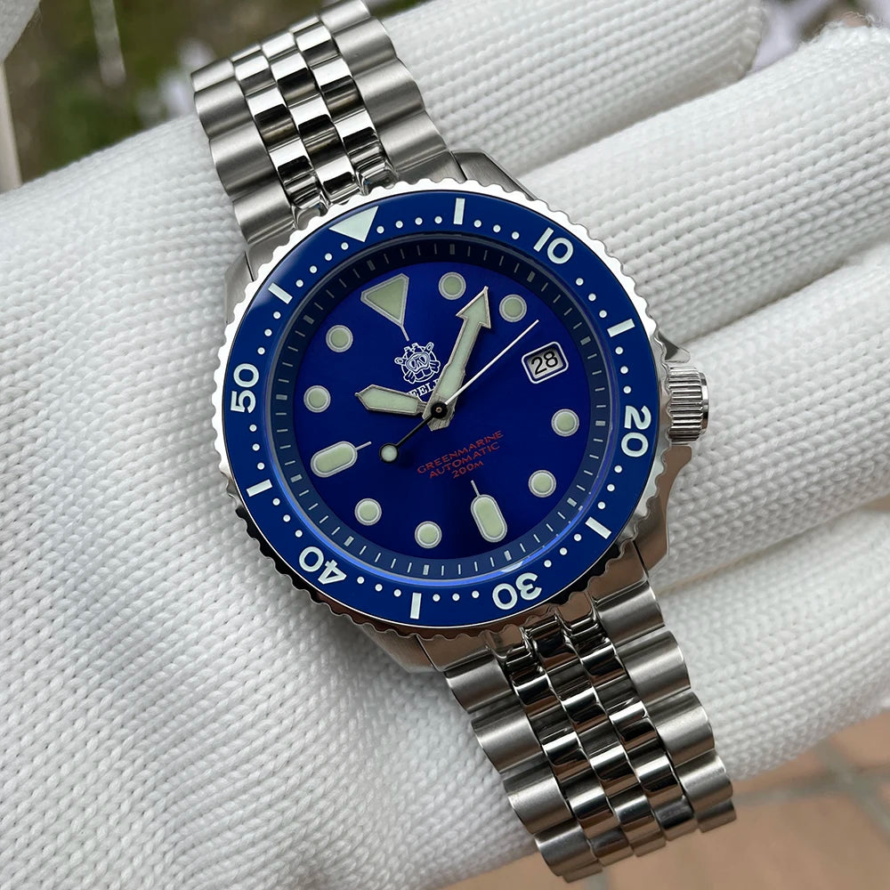 Mechanical Watch For Men STEELDIVE SD1973 Japan NH35 Automatic Movement Ceramic Bezel 200M Waterproof Classic Dive Small Abalone