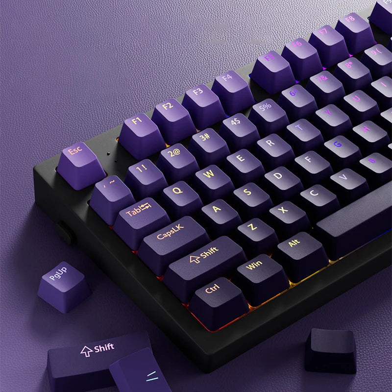 133+ Tasten OEM-Profil Gradient-Keycaps für mechanische Gaming-Tastatur mit Cherry MX Switch, PBT, hintergrundbeleuchtet, RGB-Keycap, ISO-Layout Keycaps