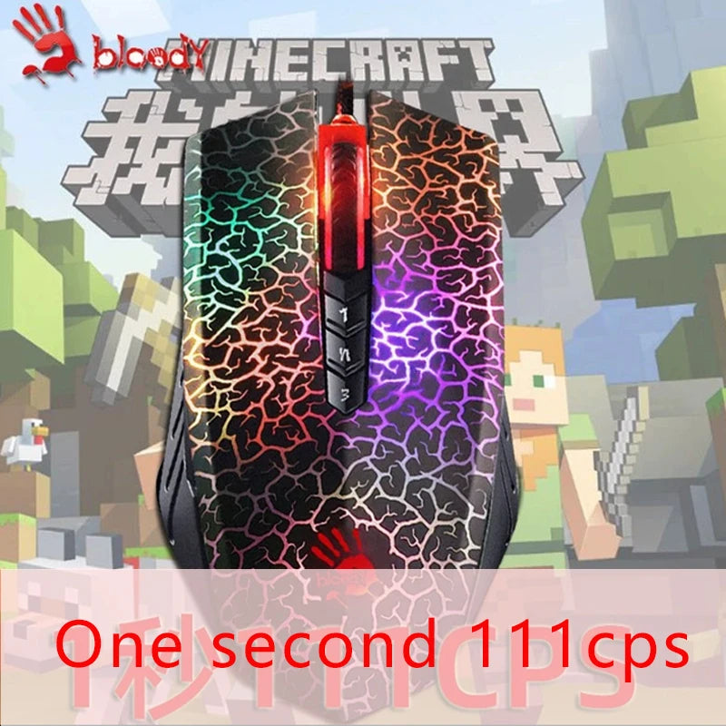 A4TECH A70 Bloody Light Strike Gaming Mouse, 6200 DPI Wired Gaming Mouse with 6 Sniper Modes, Optical Gaming Mouse for FPS & Esports