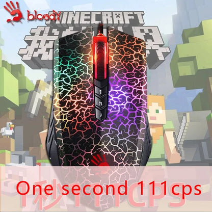 A4TECH A70 Bloody Light Strike Gaming Mouse, 6200 DPI Wired Gaming Mouse with 6 Sniper Modes, Optical Gaming Mouse for FPS & Esports