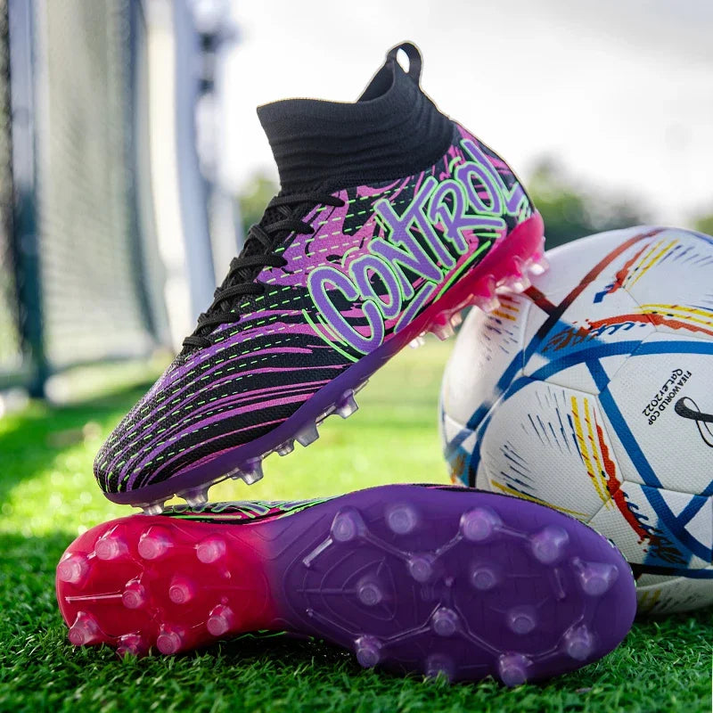 Chaussures de football pour homme, crampons, baskets montantes, chaussures de foot de haute qualité, antidérapantes, pour futsal, gazon, match en salle, best-sellers FG/TF