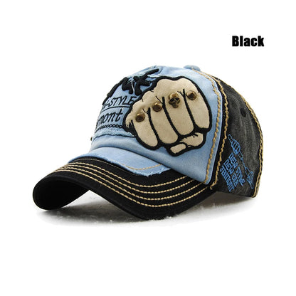 Gorra de béisbol de moda, deportiva, para actividades al aire libre, informal, gorra para el sol, gorras de hip hop, talla única, ajustable, unisex, con remache y parche de puño