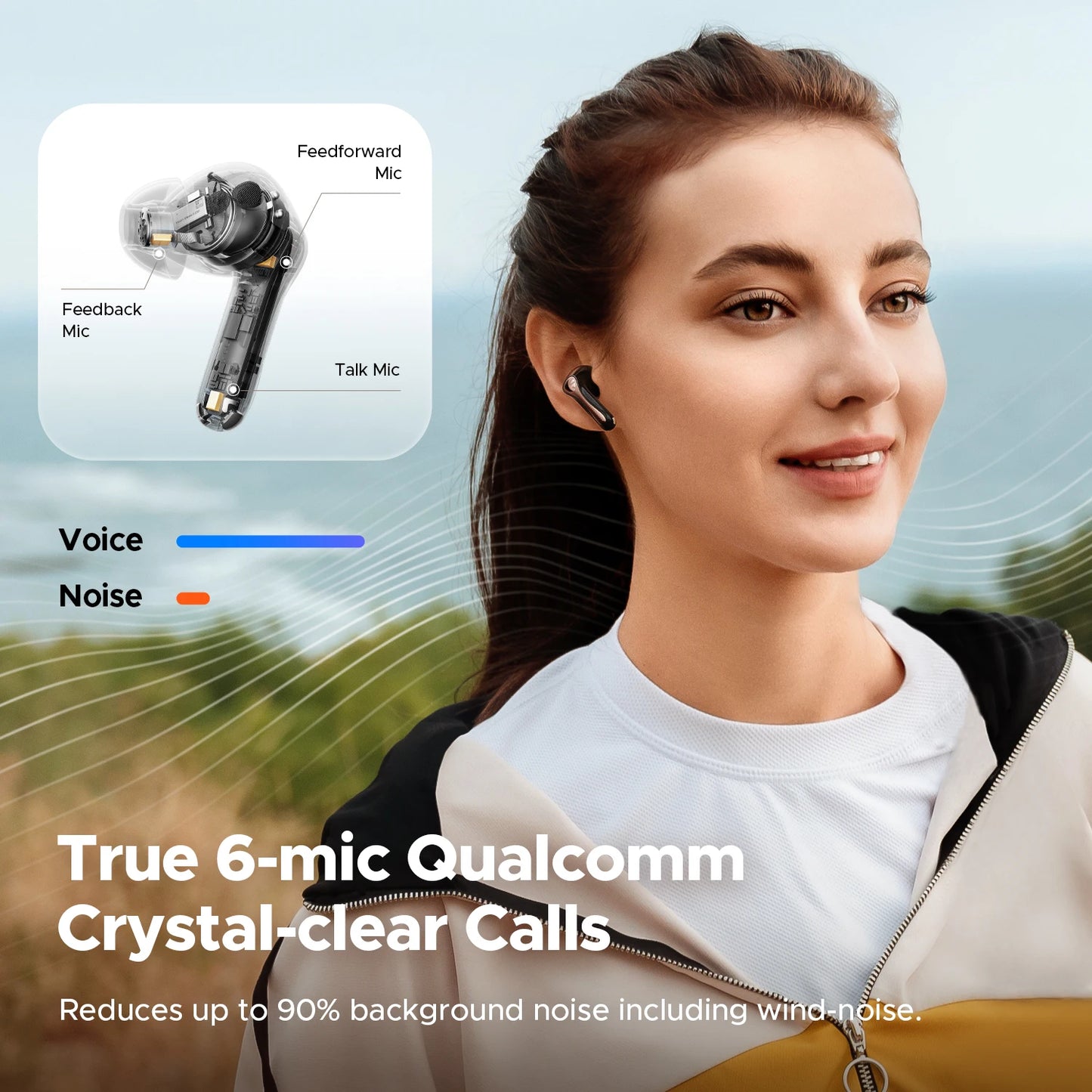 SOUNDPEATS Air5 Pro Wireless Earbuds Bluetooth 5.4 with 55dB Adaptive ANC, Hi-Res LDAC, aptX Lossless Audio & 6 AI ENC Microphones