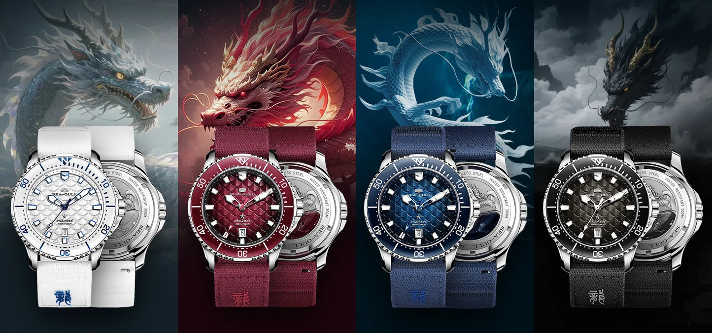 Seagull King of the Dragon Men's Watches Automatic Mechanical Watch Sports Diver 300M Waterproof Wristwatch Luxury 2024 New 1216