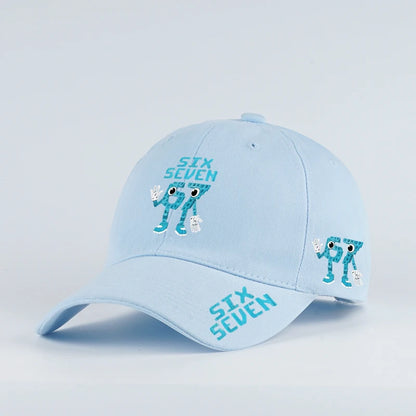 Retro '67 Cartoon Print Baseball Cap - Adjustable Flat-Brim Cap - Unisex Streetwear Hip-Hop Sun Hat - Dad Hat