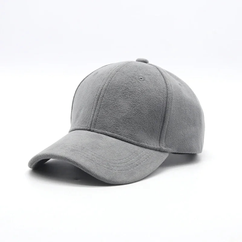 New Wholesale Suede Baseball Cap Autumn Winter for Men Women  Winter Solid Street Hat Unisex Adjustable Casual Plain Gorra Caps