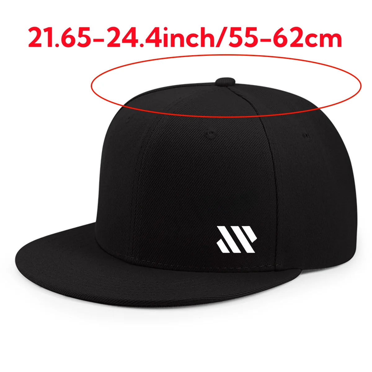 Baseballkasket med hvidt logo – unisex, justerbar, åndbar kasket med flad skygge – letvægtskasket til udendørs brug og rejser – hovedbeklædning