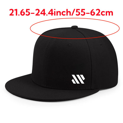 Baseballkasket med hvidt logo – unisex, justerbar, åndbar kasket med flad skygge – letvægtskasket til udendørs brug og rejser – hovedbeklædning