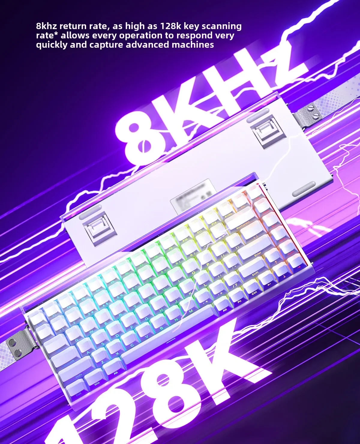 AULA HERO 84 HE Wired Mechanical Keyboard Music Rhythm RGB Gaming Keyboard 8K Return Magnetic Switch High Performance Keyboard