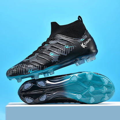 Genuine Double Star Men's High-Top AG Long Stud Football Boots, Professional Match & Training Shoes for Teenagers and Adults
