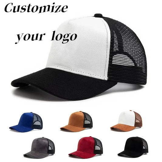 2025 unisex trucker kapa od antilopa s mrežastim 5-panelnim dizajnom i prilagođenim tiskom logotipa, muška bejzbol kapa za proljeće i ljeto, prozračna sportska kapa za žene