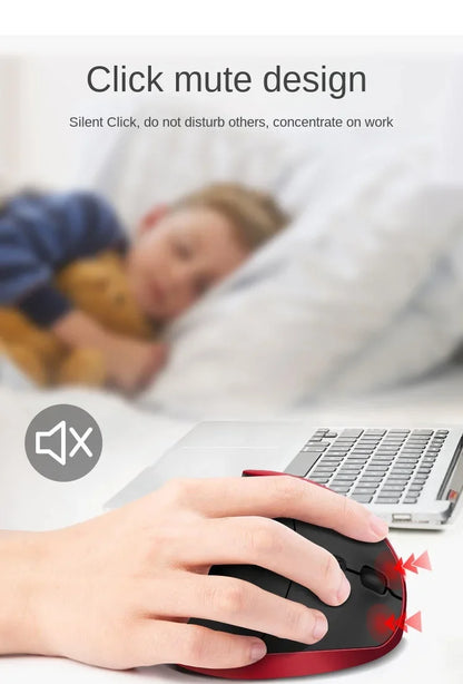 BTS-908 Ergonomic Wireless Vertical Mouse 2.4G USB Rechargeable Mouse with 1600 DPI Adjustable Sensitivity, 6 Buttons Computer Mouse