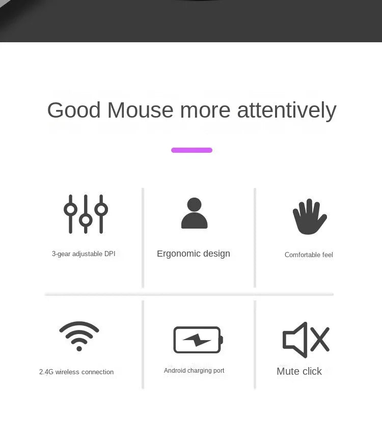 BTS-908 Ergonomic Wireless Vertical Mouse 2.4G USB Rechargeable Mouse with 1600 DPI Adjustable Sensitivity, 6 Buttons Computer Mouse