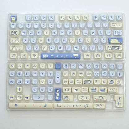 KBDiy KOA Profile Keycap GMK Style Retro 9009 Theme PBT Keycaps For Mechanical Keyboard Gaming KIT Korean 139 Keys ISO Key Cap