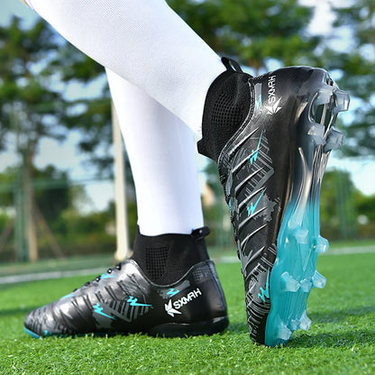 Genuine Double Star Men's High-Top AG Long Stud Football Boots, Professional Match & Training Shoes for Teenagers and Adults