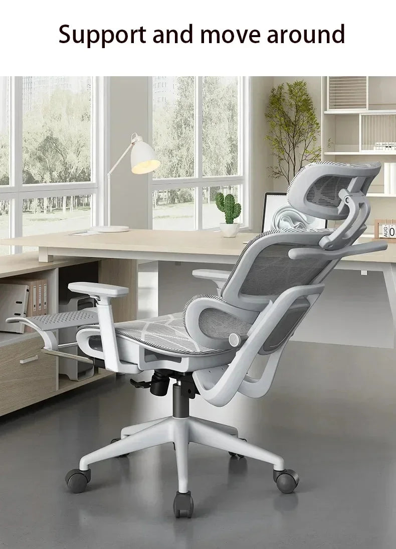 Ergonomic Gaming Computer Chair Adjustable Office Chair with Lumbar Support, Mesh Executive Desk Chair with Headrest, Armrests & Foot Wheels