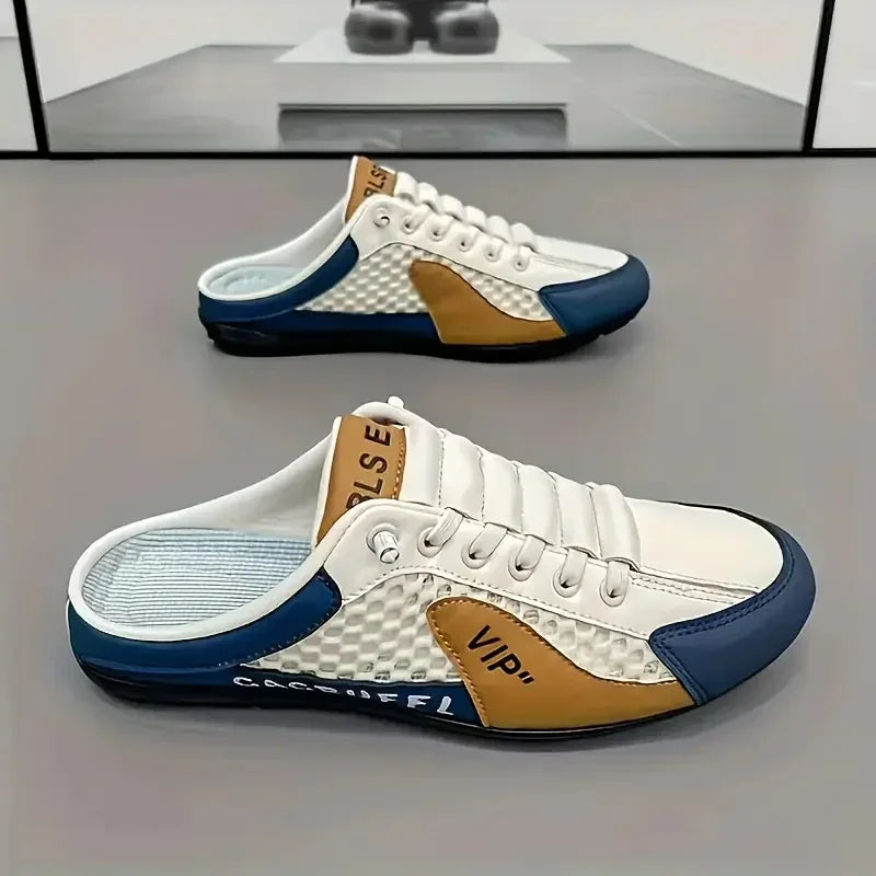 Chaussons mi-ouverts à semelle souple pour hommes, chaussures décontractées tendance d'été, baskets à semelle souple, Zapatos De Hombre, grande taille 48