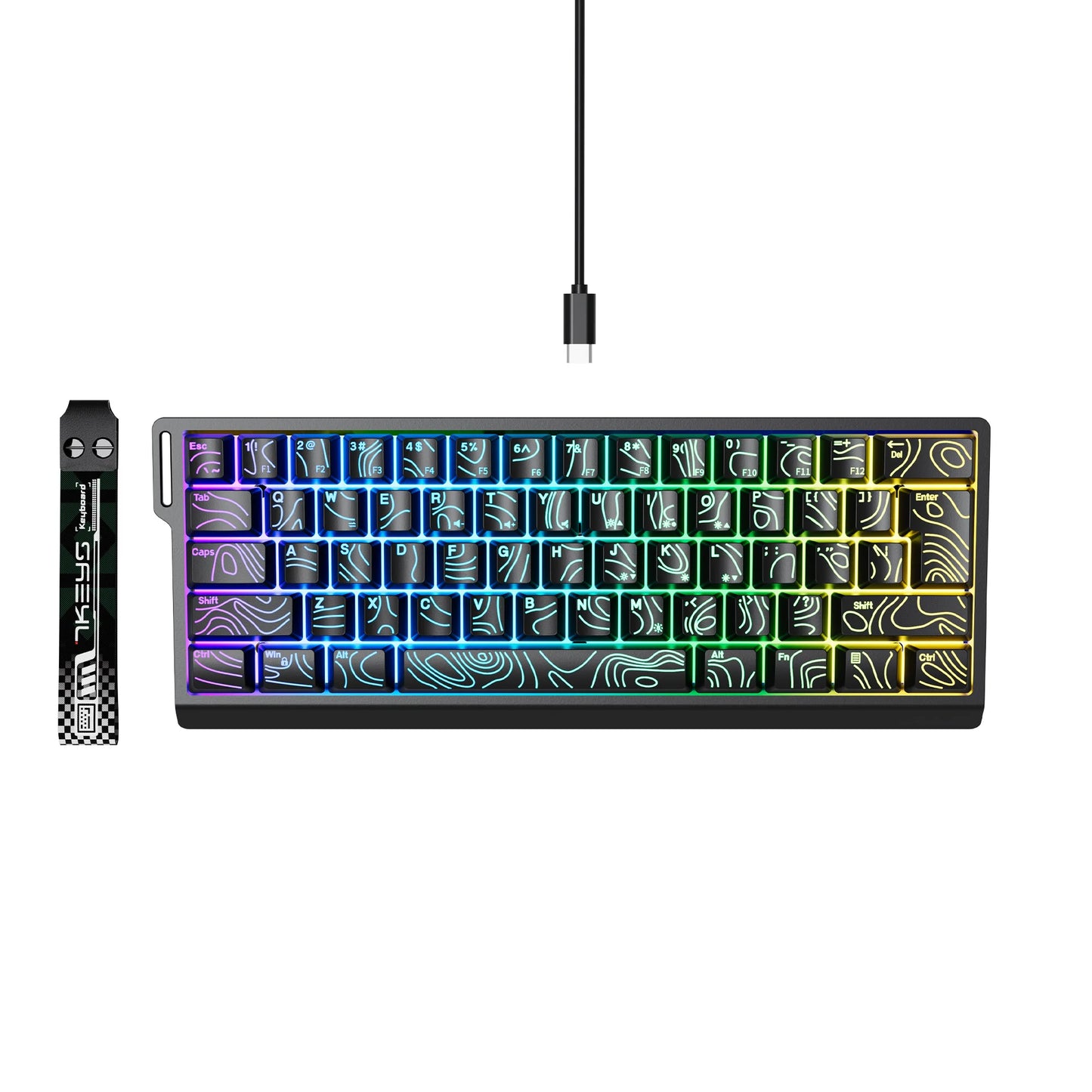 7KEYS 60% Compact Wired Keyboard with RGB Backlighting, Gradient Keycaps, USB Gaming Keyboard for Windows PC, Laptop & Tablet