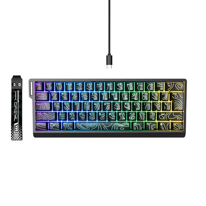 7KEYS 60% Compact Wired Keyboard with RGB Backlighting, Gradient Keycaps, USB Gaming Keyboard for Windows PC, Laptop & Tablet