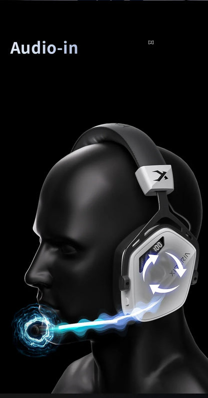 XIBERIA Wireless Gaming Headphones K03S Pro 7.1 Surround Sound Headset with Mic, Low Latency 2.4GHz Gamer Headphones, Long Battery Life Gaming Headset