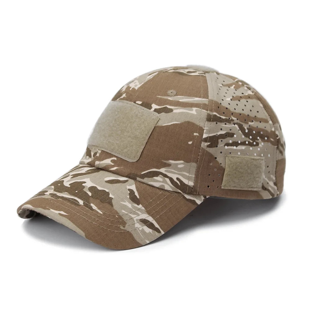 Cappellino da baseball casual sportivo traspirante con motivo mimetico da uomo, cappello da sole per appassionati di stile militare, cappello tattico, cappello da addestramento militare, cappello a secchiello