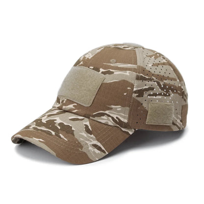 Cappellino da baseball casual sportivo traspirante con motivo mimetico da uomo, cappello da sole per appassionati di stile militare, cappello tattico, cappello da addestramento militare, cappello a secchiello