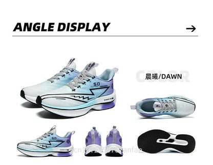Men's Running Shoes Carbon Board Light Ultra Cushion Breathable Marathon Shock Absorption Support Sneaker Woman Comfy Sport Shoe