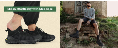 Fittington Wide Sneakers for Men Slip-On Hiking Shoes Soft Comfortable Men Running Shoe Slip-Resistant Walking Shoes with Arch Support