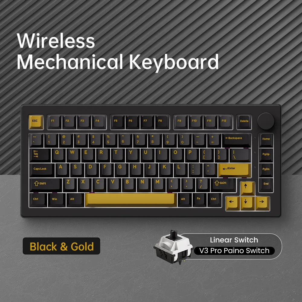 Akko 5075 V3 75% Mechanical Keyboard 8000/10000mAh 2.4GHz Wireless/ Wired Type-C/BT 5.0 Hot Swap RGB Gasket for Gaming Typing