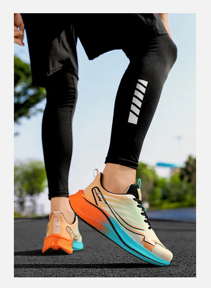 Men's Cushioning Running Shoes with Carbon Plate Marathon Women Lightweight Casual Sneakers for Jogging Workout Fitness Exercise