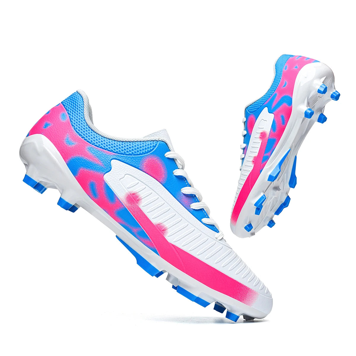 Chaussures de football unisexes AG FG, crampons longs en TPU, crampons de football absorbant les chocs pour les matchs sur gazon naturel et artificiel en extérieur