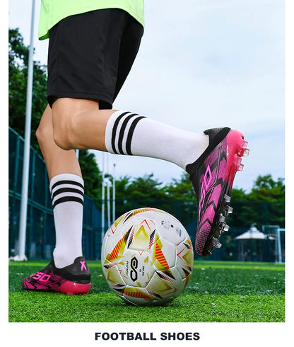 Chaussures de football pour hommes – Chaussures de football antidérapantes pour garçons – Chaussures de football d'extérieur très vendues – Chaussures de football pour gazon – Baskets de match – Crampons de haute qualité – Hautes – Légères