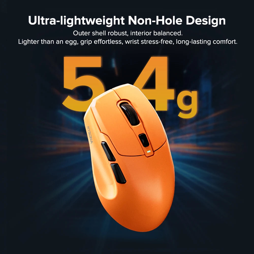KYSONA Uranus PRO Wireless Gaming Mouse PAW3395, 26,000 DPI, 8KHz Polling Rate, Ultra-Lightweight Ergonomic Wireless Gaming Mouse for PC