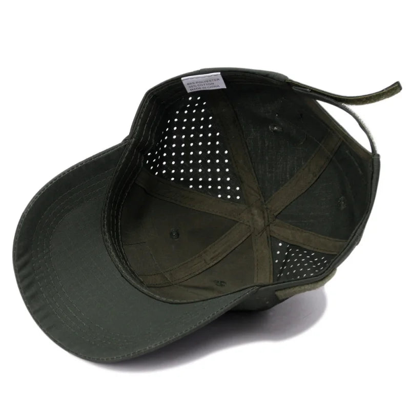 Cappellino da baseball casual sportivo traspirante con motivo mimetico da uomo, cappello da sole per appassionati di stile militare, cappello tattico, cappello da addestramento militare, cappello a secchiello
