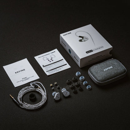 Angelears Kefine Klean SV 10mm DLC Diaphragm Dynamic Driver IEMs – Hi-Fi In-Ear Earphones with Interchangeable Nozzles &amp; Silver-Plated SPC Cable