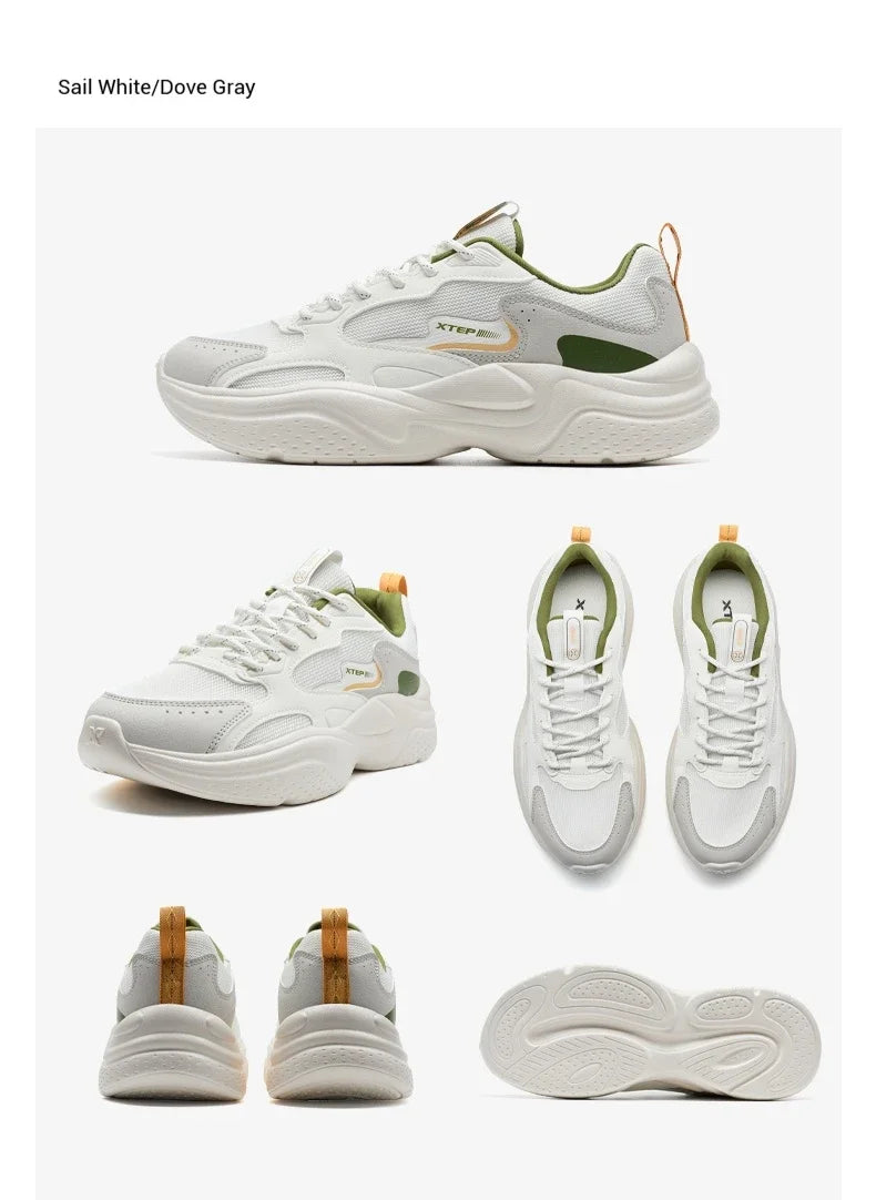 Sapatos casuais Xtep para homem: novidade de verão, em malha respirável, sola grossa, com salto, leves, para jovens, sapatos desportivos de moda 875319320001