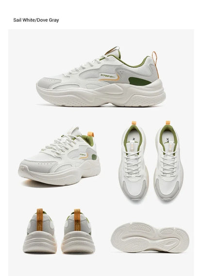 Sapatos casuais Xtep para homem: novidade de verão, em malha respirável, sola grossa, com salto, leves, para jovens, sapatos desportivos de moda 875319320001