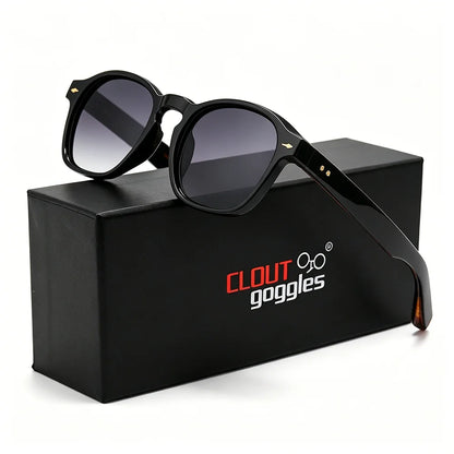 CLOUT GOGGLES Fashion Personality Rivet Sunglasses Women Men Square Frame Outdoor Travel Ultraviolet Protection Sun Glasses