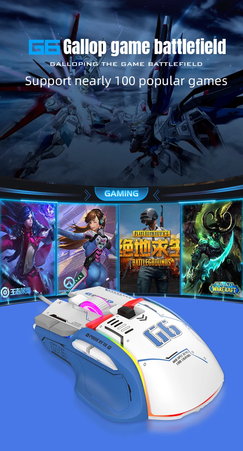 HXSJ Programmable Gaming Mouse Wired 12800 DPI RGB Gaming Mouse with 12 Programmable Buttons, Ergonomic Wired Gaming Mouse for PC, Laptop & Windows